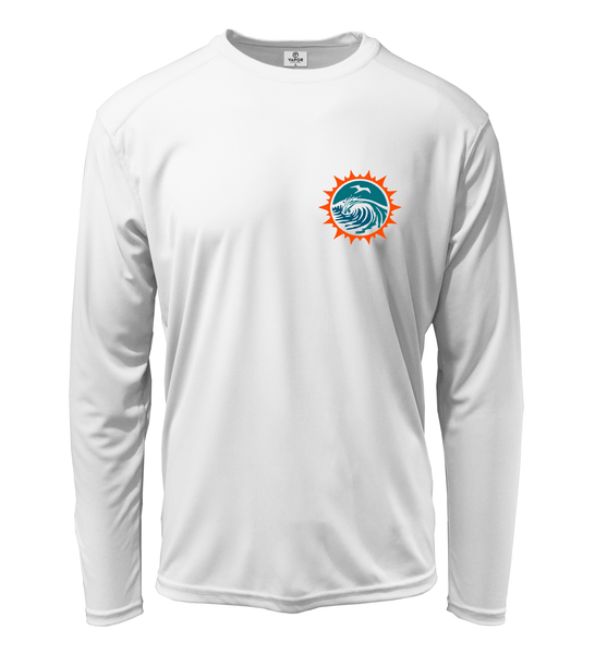 Men's Nike Charcoal Miami Dolphins Fan Gear Color Bar Long Sleeve T-Shirt