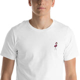 Flamingo Embroidered Short-Sleeve Unisex T-Shirt