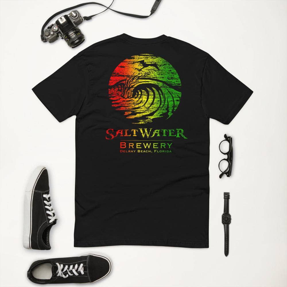 SaltWater Brewery Rasta Logo - Black Short Sleeve T-shirt