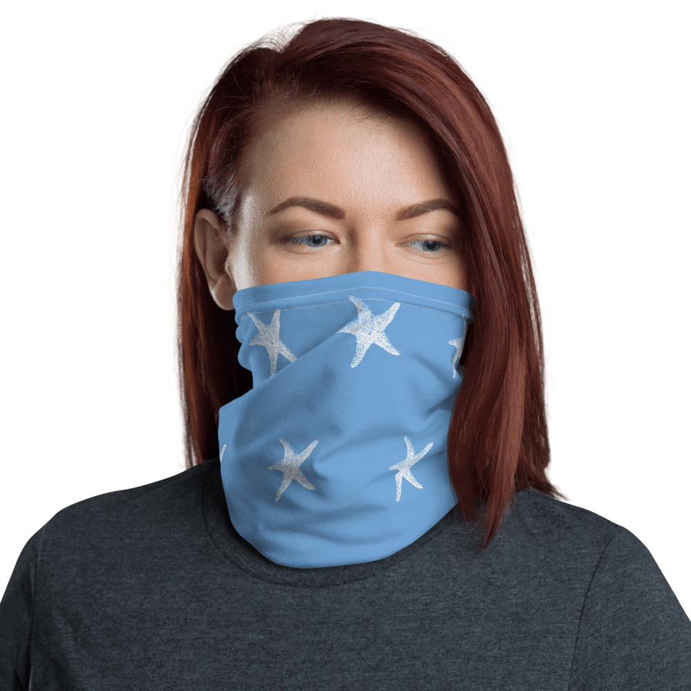 UPF Neck Gaiter / Fishing Sun Buff – Starfish Pattern