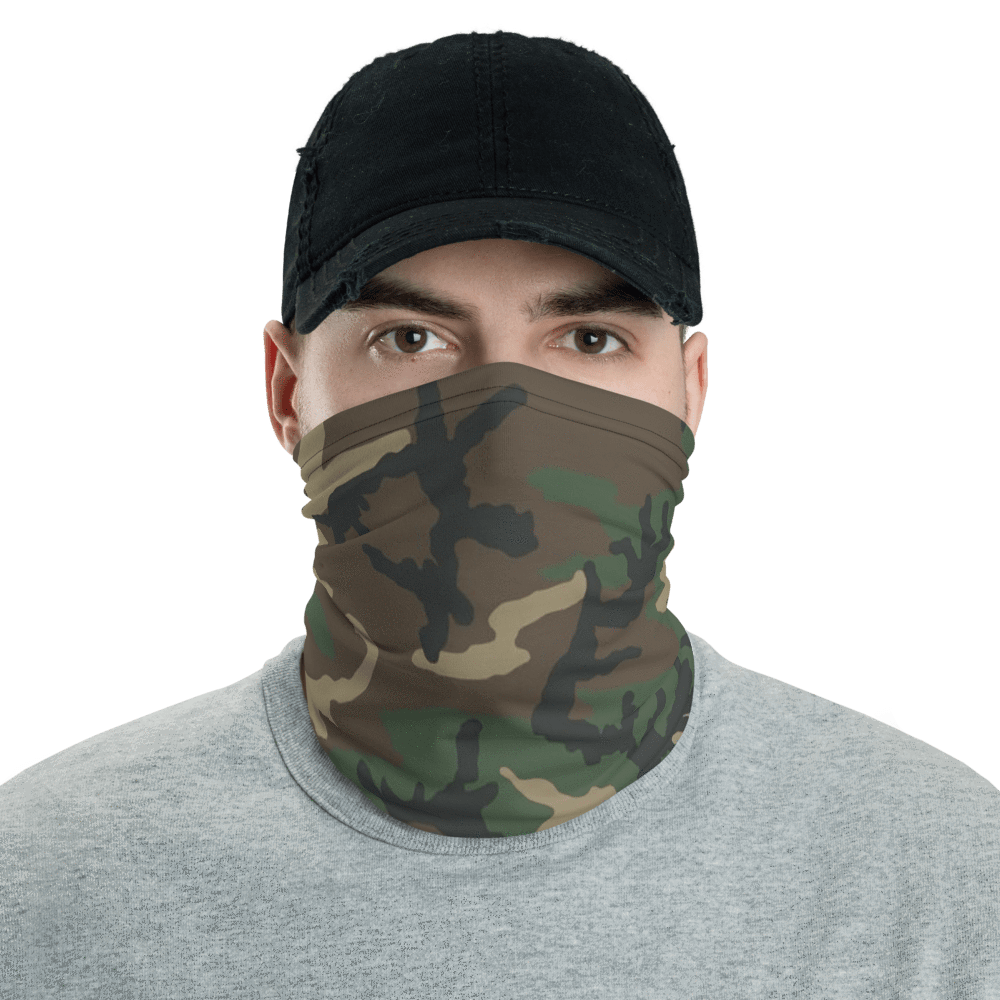 UPF Neck Gaiter / Fishing Sun Buff – Woodland Camo